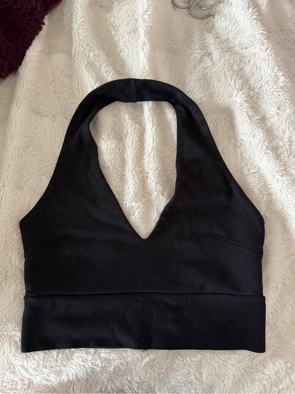 Black Halter Crop Top